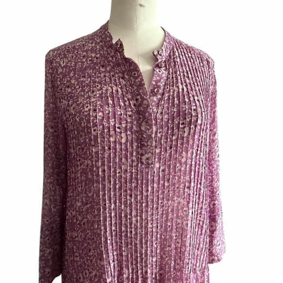 Samsoe Samsoe Elm Pintuck Pleated Chiffon Shirt Dress (size S) 185 - Picture 2 of 7